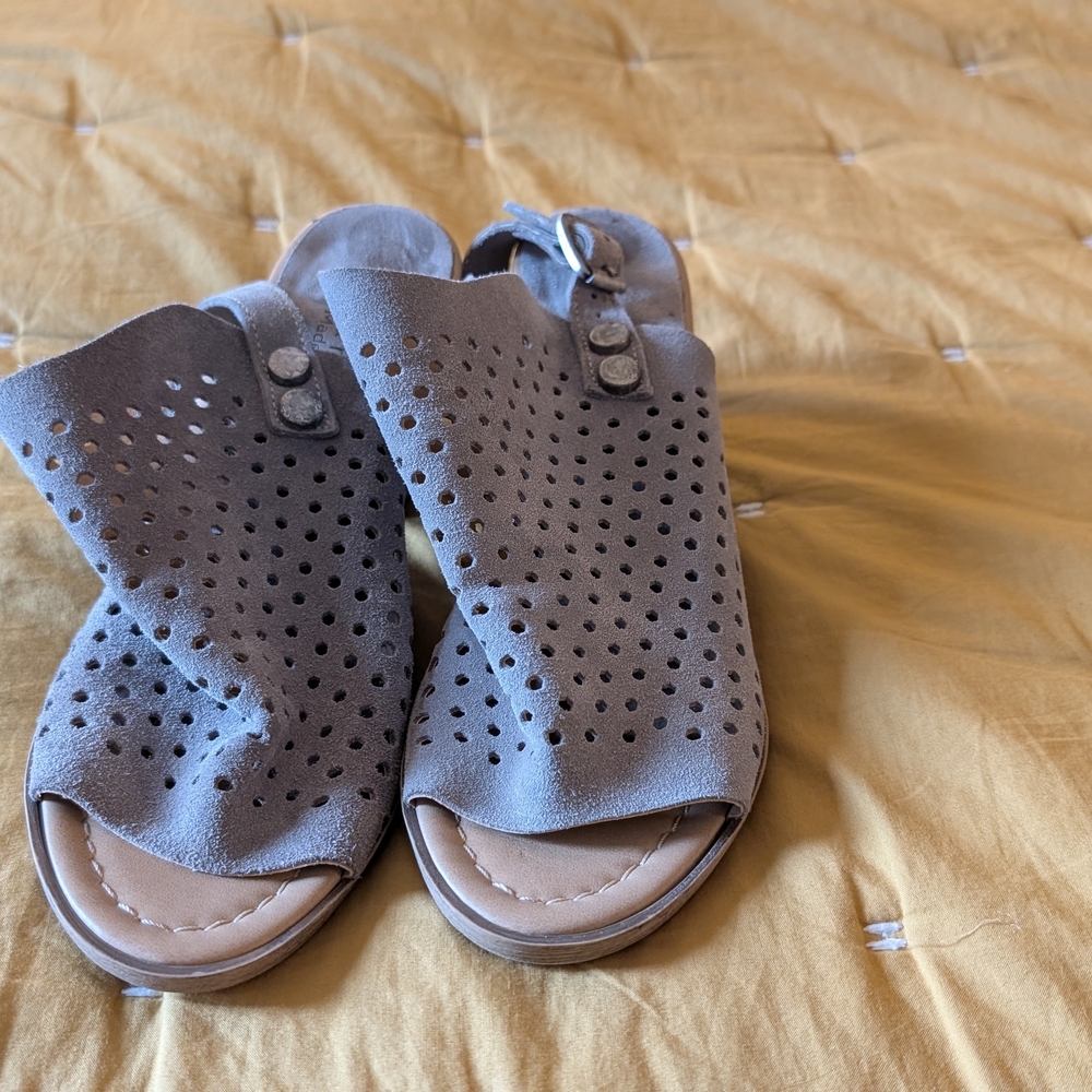 Stylish Gray Perforated Women's Sandals